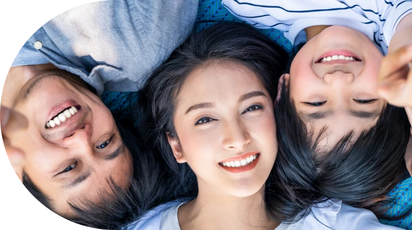 happy asian family