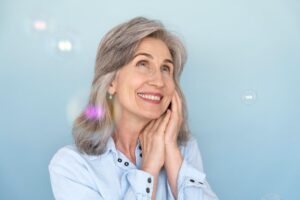 smiling older women posing
